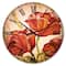 Designart 'Three Poppies Flower Traditional Wall Clock